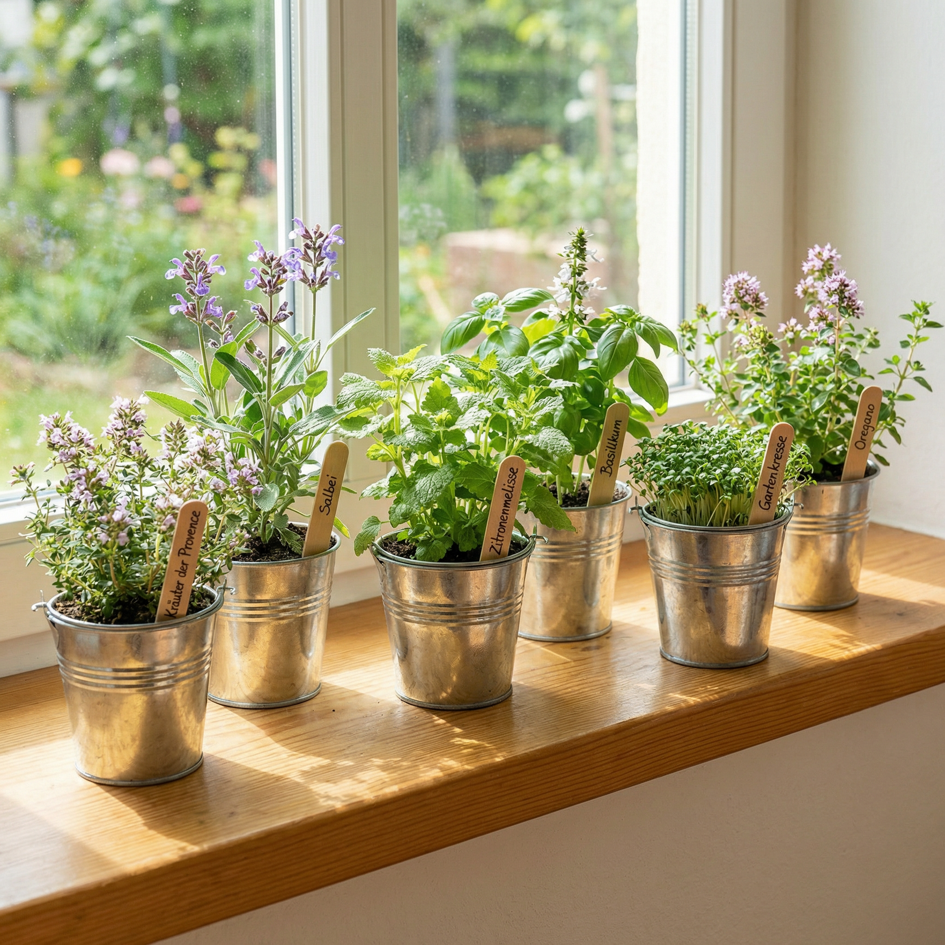 6 Kräuter am Fensterbrett
