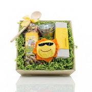 Ostergeschenkkorb mit Bunnynudeln, Kochlöffel, Zinkeimerchen, Mini-Pflanzenset Frohe Ostern und Displaycleaner schmoozie Sonne