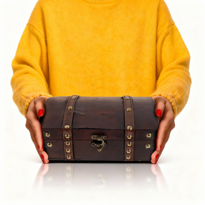 Mini-Schatztruhe Goldschätzchen mit Dublonen