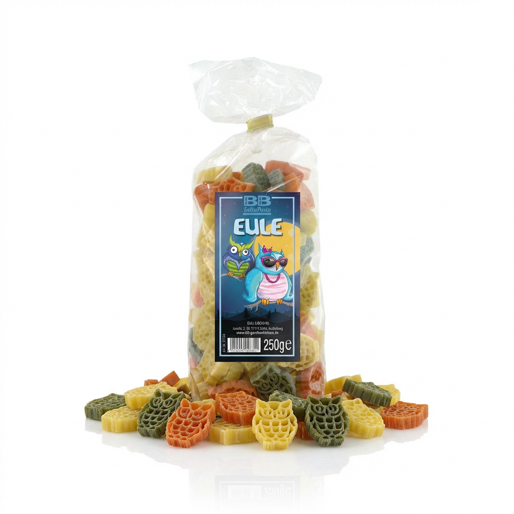 Pasta mit Eulen-Motiv