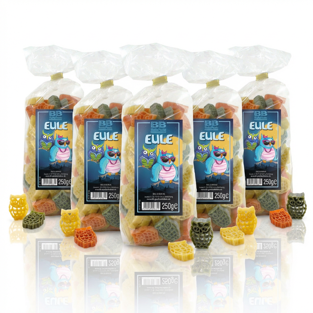 5 x Pasta mit Eulen-Motiv
