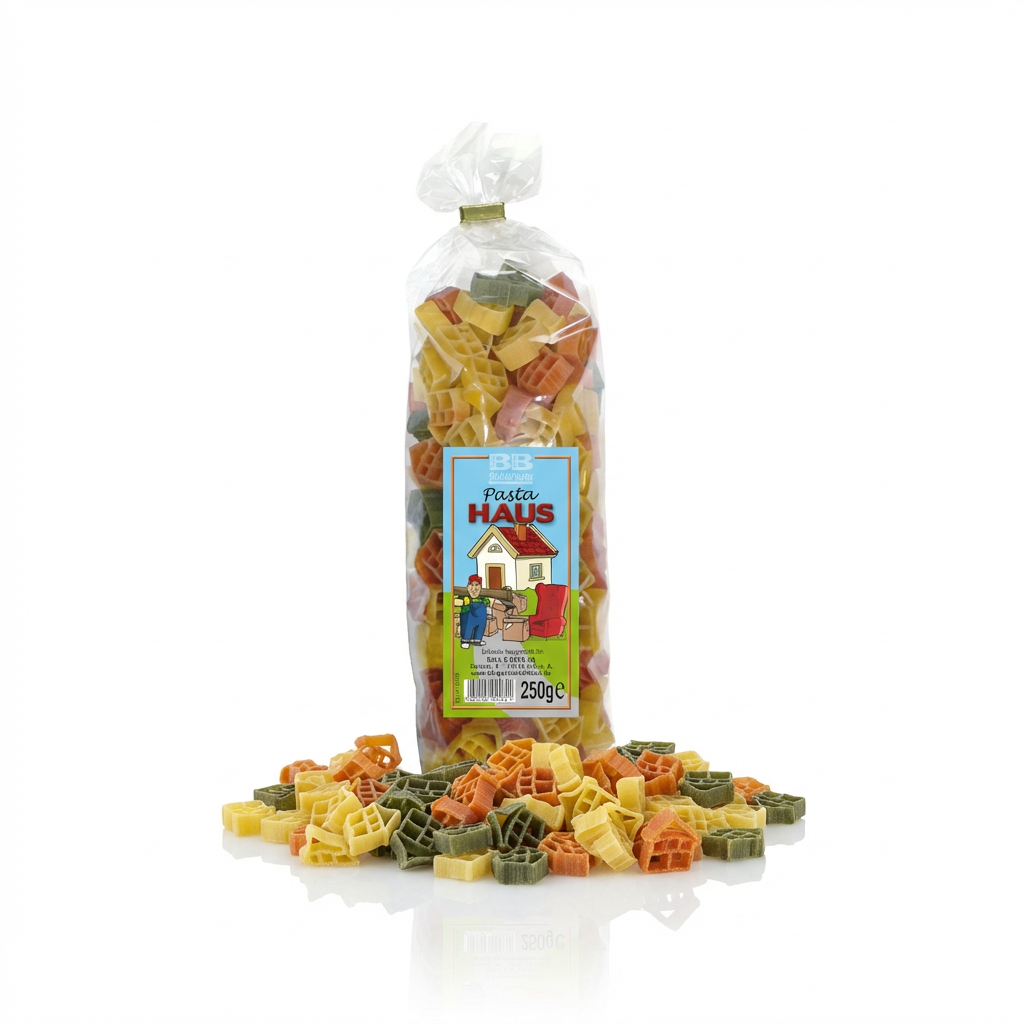 Pasta mit Haus-Motiv