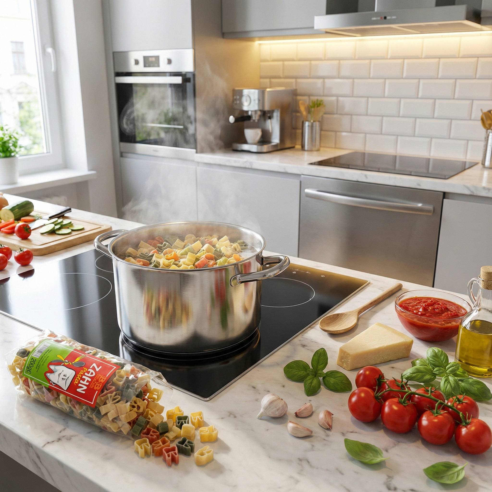 Motivnudeln Zahn kochen