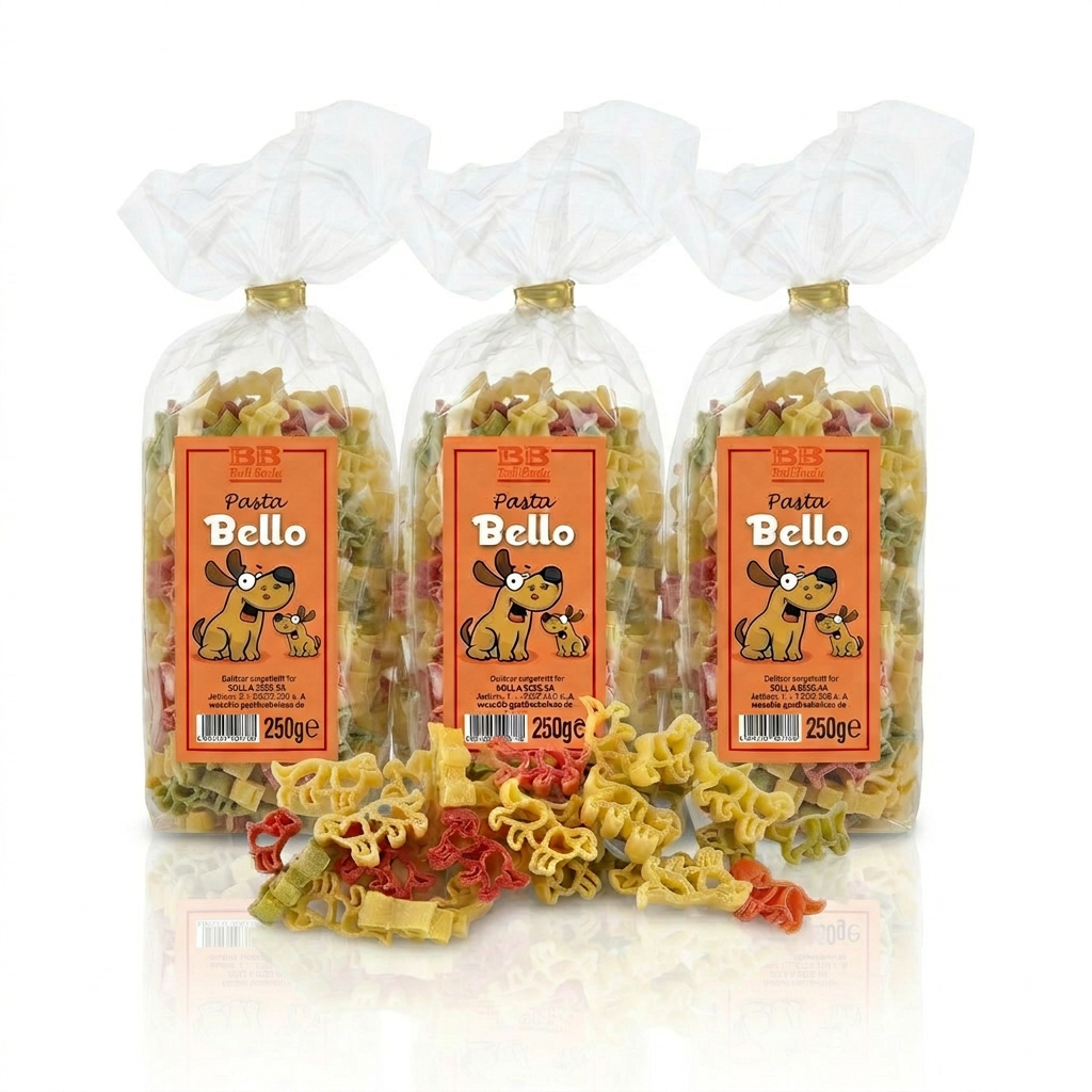 Pasta mit Hunde-Motiven 