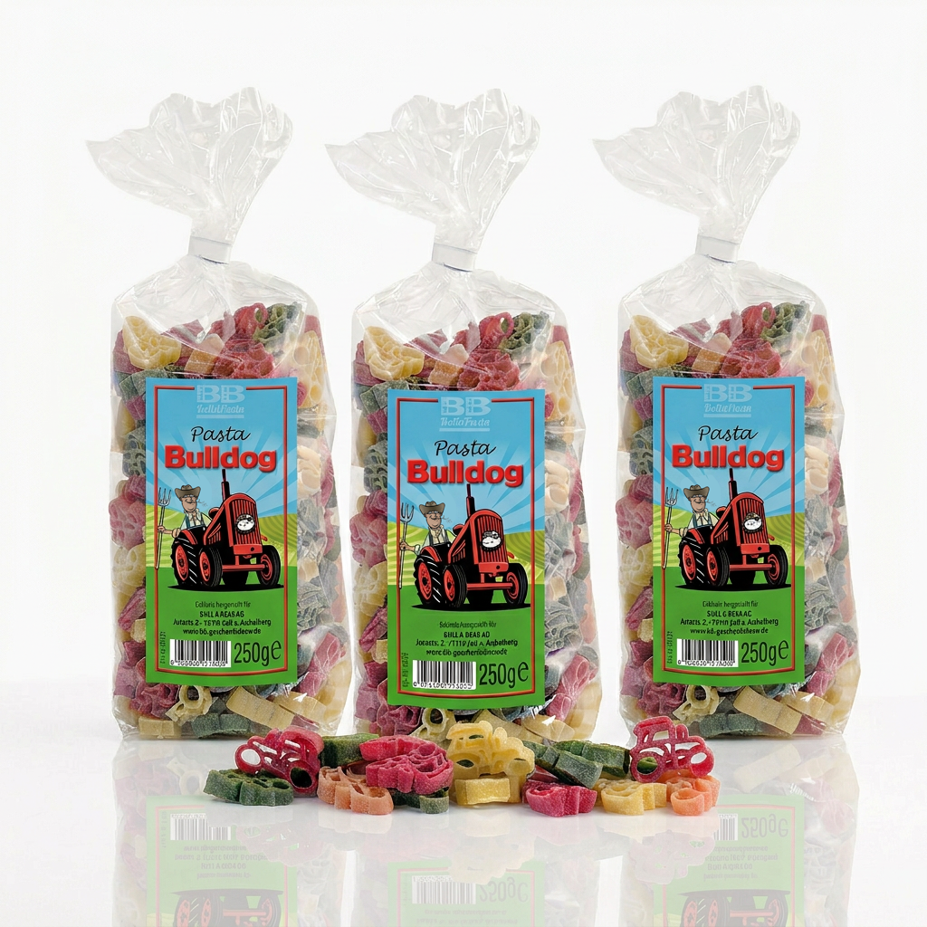 3er Set Motivnudeln Traktor "Bulldog"