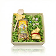 Osterkorb mit Motivnudeln bunny, lindt goldhase und lindt vollmilcheier