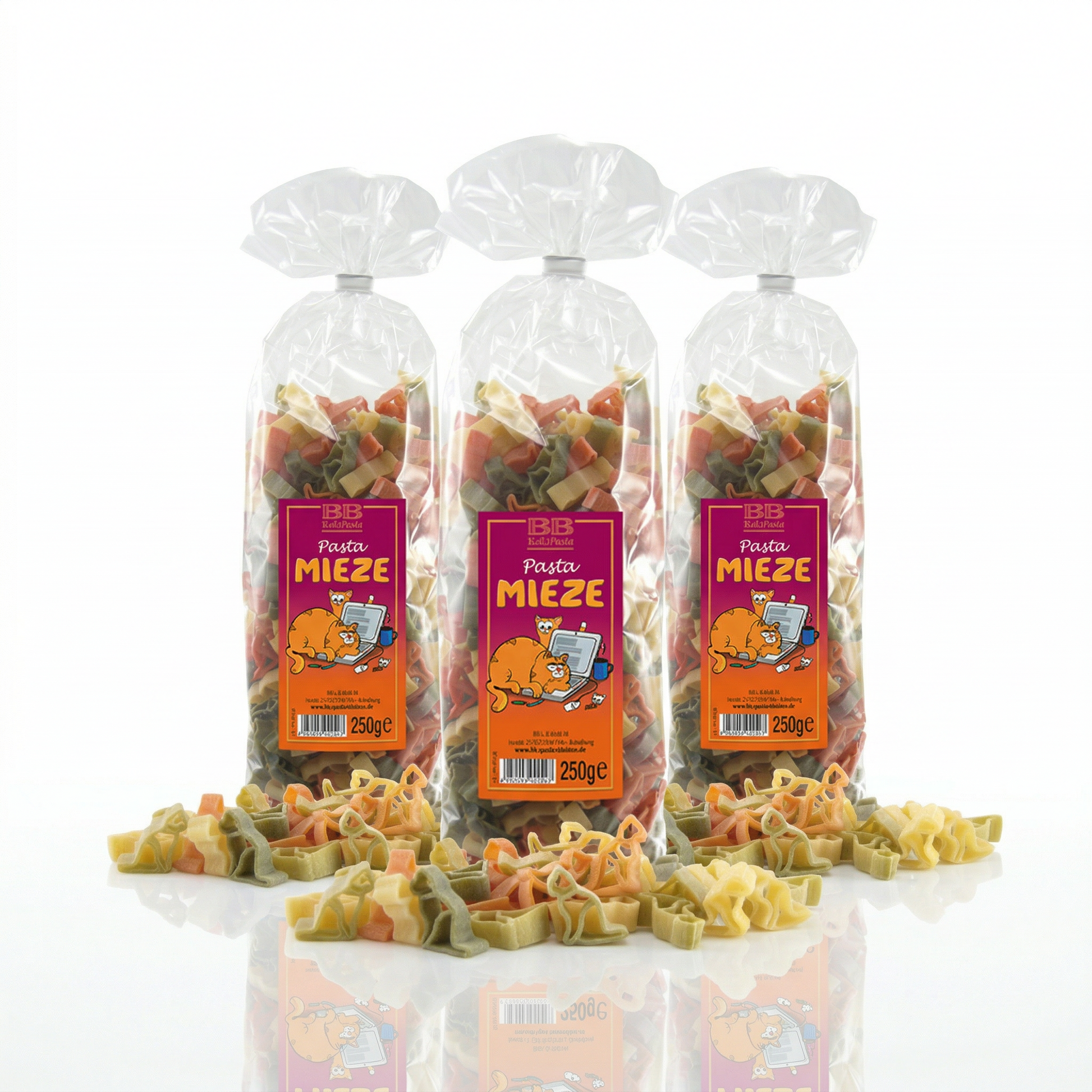 3er Set Motivnudeln Katze