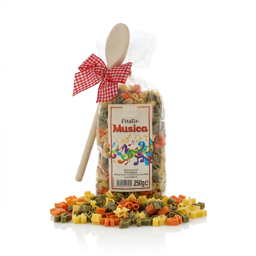 Pasta mit Musik-Motiv