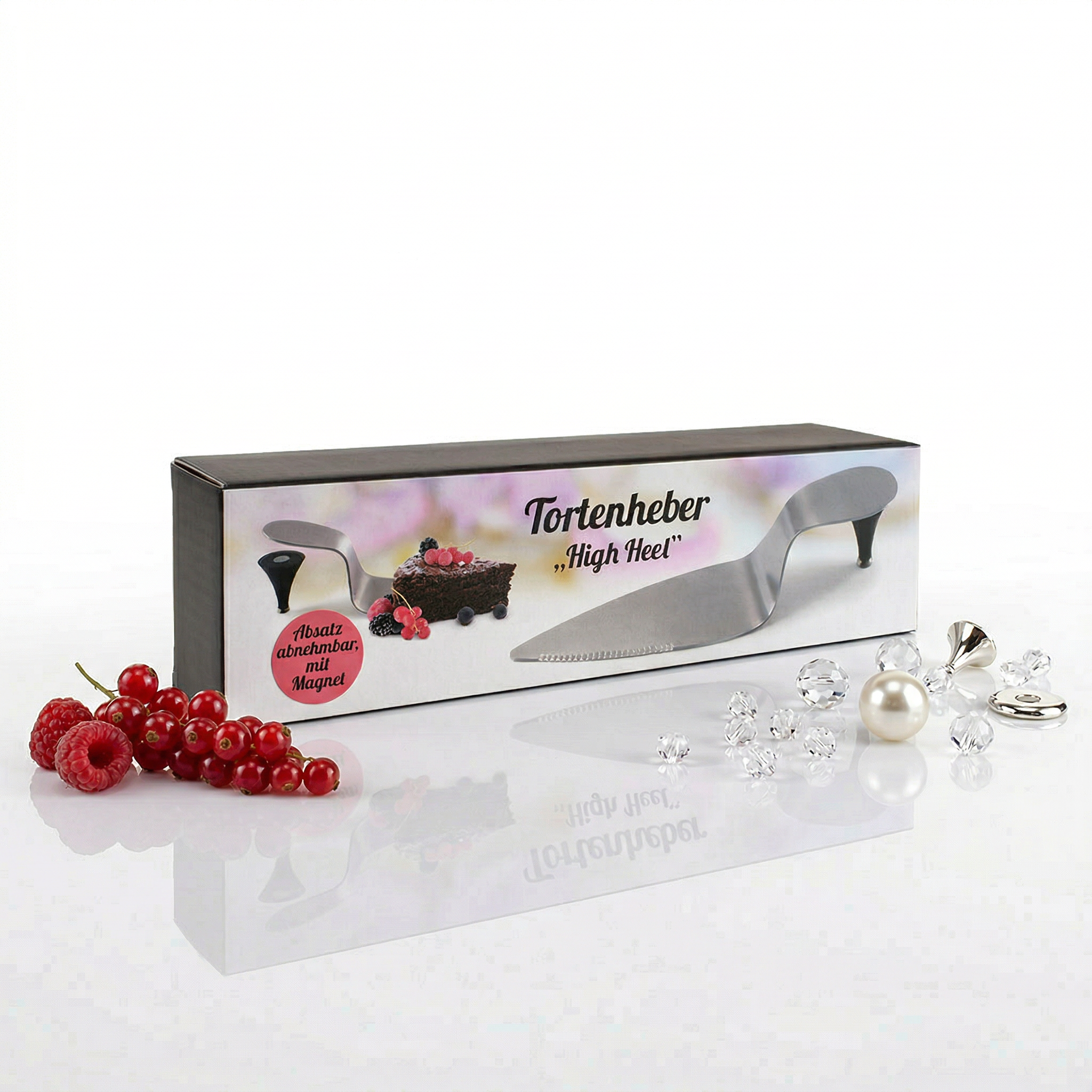 Verpackung Tortenheber in Form eines Stöckelschuhs 