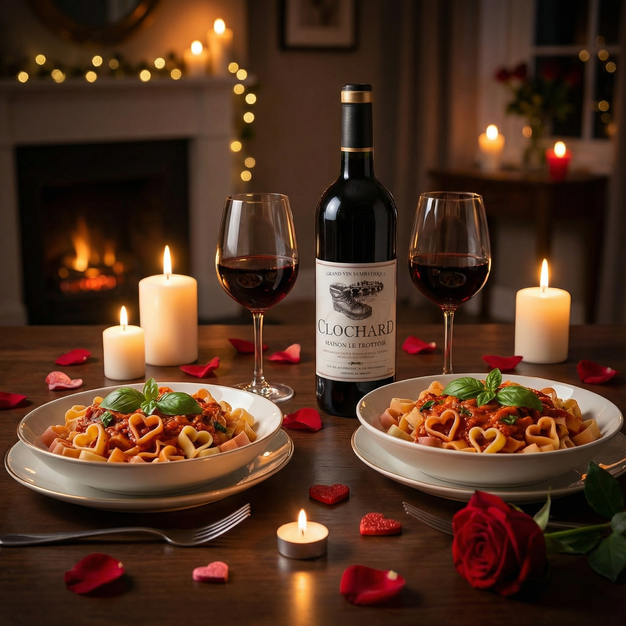 Candlelight Dinner Deluxe - Das Wein & Pasta Set für Zwei